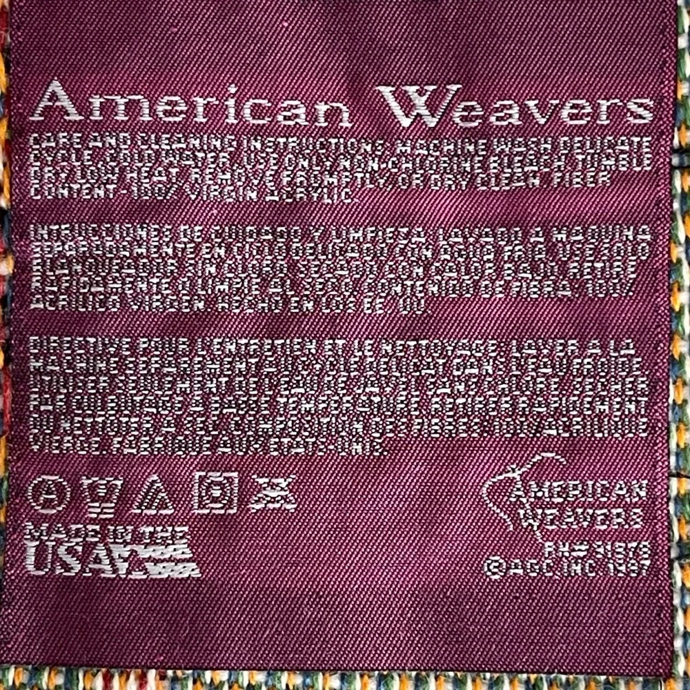 Vintage American Weavers Red Bainbridge Bears Christmas Throw Blanket 50X60